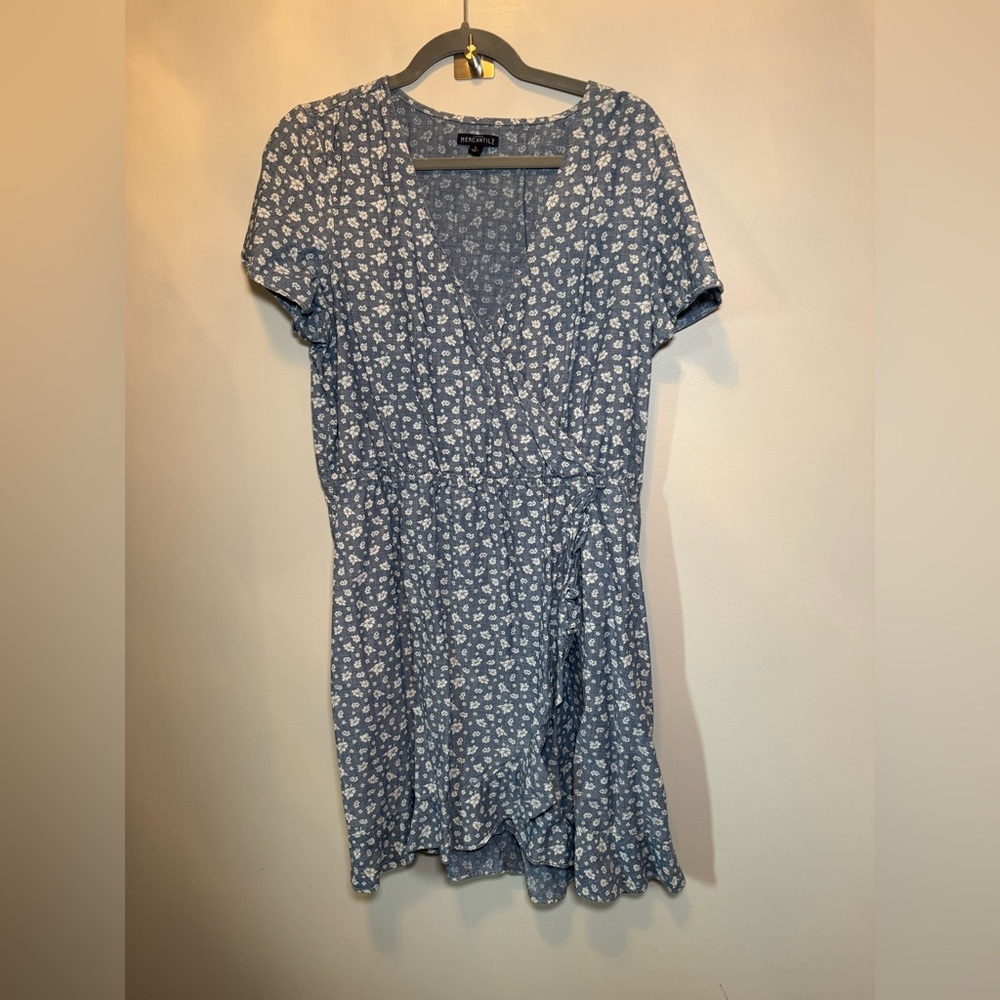 J. Crew Factory Blue Floral Mini Dress size Large